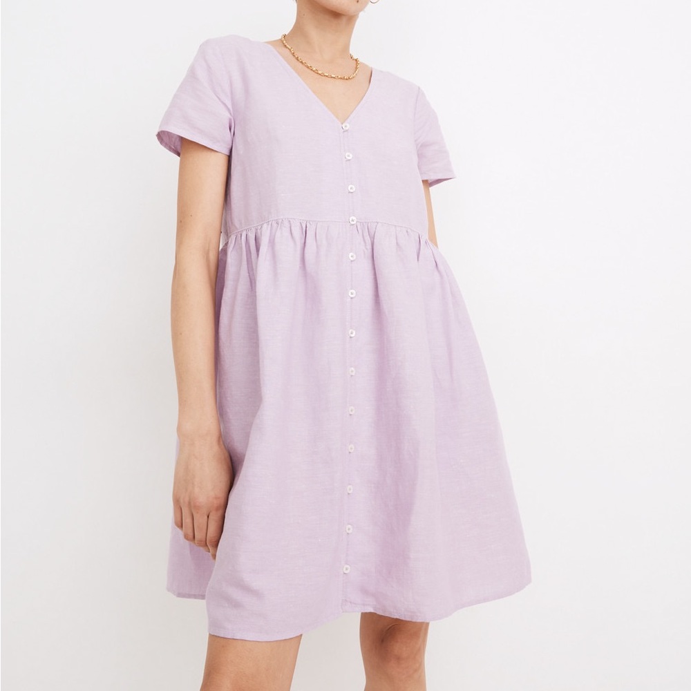 Madewell Lavender Linen Dress Size